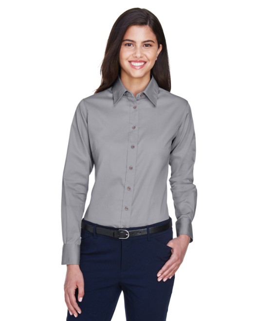 Harriton Mens Easy Blend Long-Sleeve Twill Shirt with Stain-Release HUNTER 5XL